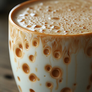 Cup of Hot Coffee on a Table with Cozy Morning Atmosphere