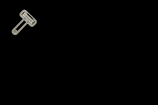 Shaving razor line icon. Disposable safety razor symbol on black background.