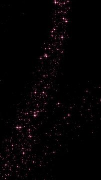 valentines day neon lights and glitter stars trail alpha channel animation,shiny glowing romantic love overlay vertical social media motion design element