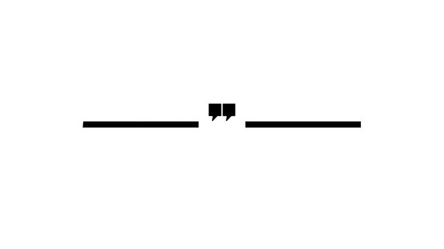 Horizontal Line Animation With Animated Quotation Marks on Transparent Background. Quote Reveal Motion Graphic, Testimonial Template Background, Clean Divider Lines in 4K With Alpha Channel