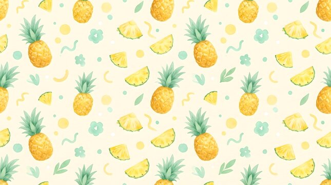 Pineapple fruits pattern wallpaper background design