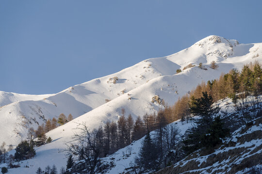 Snowcapped mountains, Ligurian Alps, Italy