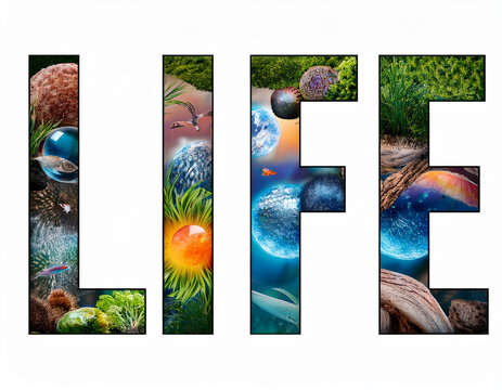 Life in Nature Illustrated Through Artistic Typography with Natural Motifs