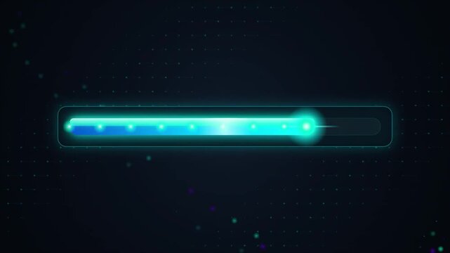 Futuristic Digital Loading Progress Bar with Abstract Technology HUD Background Loop 4K