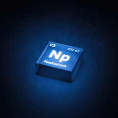 Chemical Element Neptunium Np. Periodic Table 3D © icafreitas