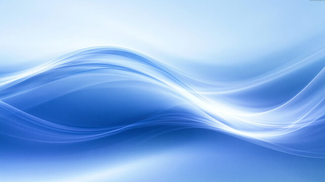 Abstract Blue Wave Motion Background with Light Lines