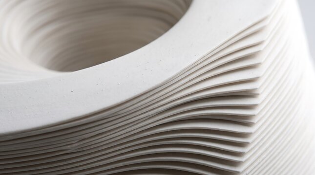 Detailed Close-up of Layered White Architectural Fins and Texture