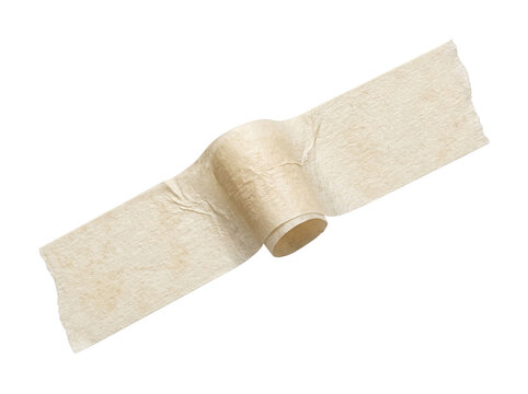 Beige Rolled Adhesive Paper Tape Isolated Transparent PNG