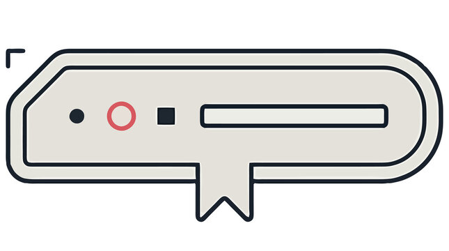 Rounded speech bubble message bar icon with accent dot, minimal chat UI PNG