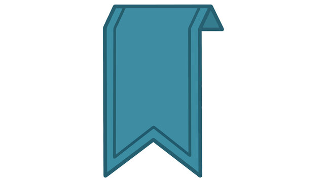 Ribbon bookmark icon, blue page marker tag for UI and web design PNG