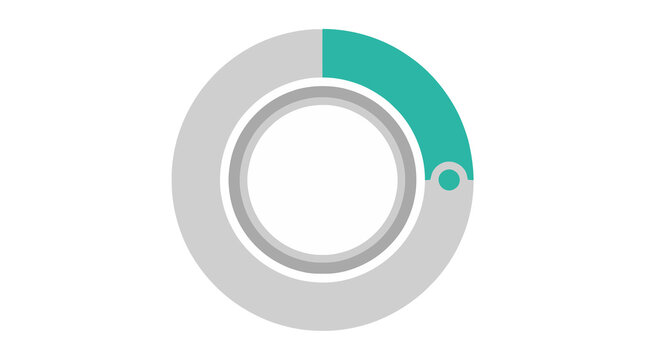 Circular progress ring icon with teal segment and marker, loading indicator PNG