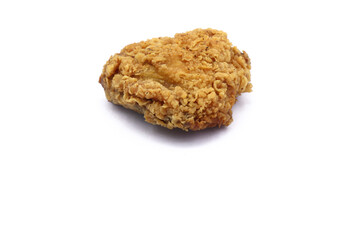 Fried chicken on a white background. © Pisan