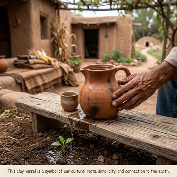 Clay water pitcher