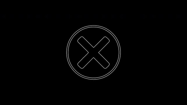 White check mark transforming into a cross animation