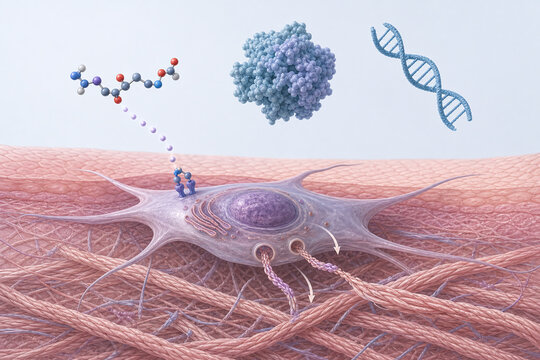 Peptide signaling fibroblast to build dermal matrix