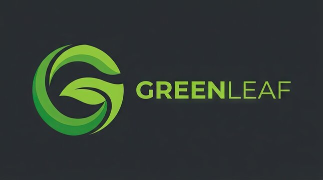 Green leaf spiral letter G logo design.