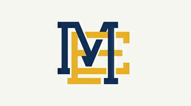 Interlocking monogram logo with letters M and E.