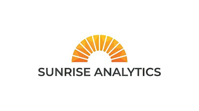 Sunrise Analytics logo with yellow sun ray segments.