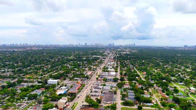 North Miami Beach Florida with east view of Sunny Isles skyscrapers