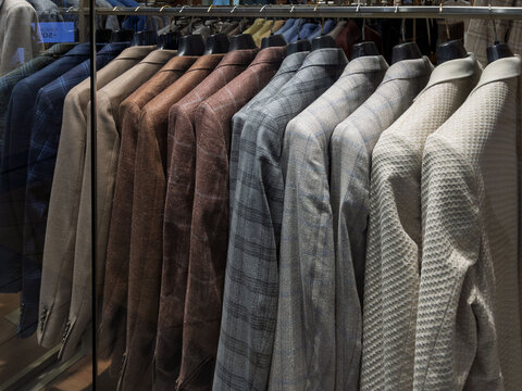 Elegant Business Attire Display in Retail Storefront