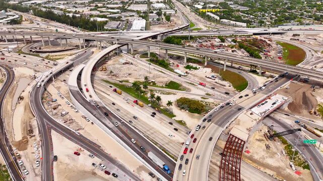 Aerial static video Golden Glades Interchange GGI project 2026
