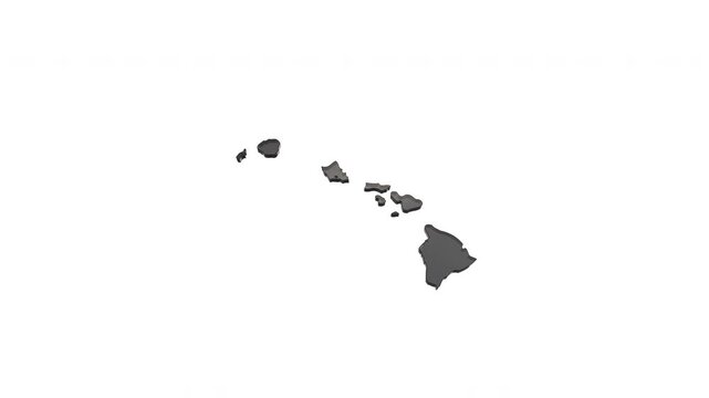 Hawaii state map forming with text on white background