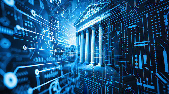 Evolution of banking platforms showing digital transformation, fintech innovation, and modern financial services.