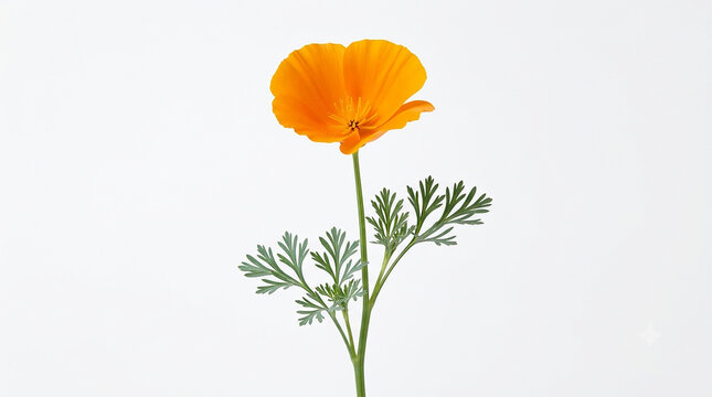 popy flower on white background