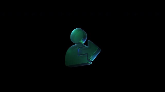 Rotating glass user login logout icon animation