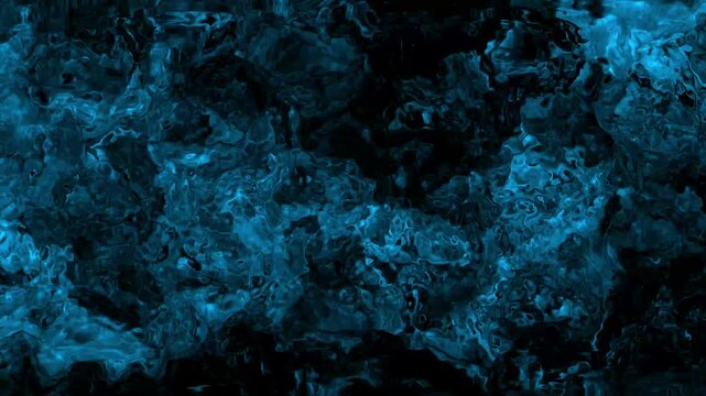 Deep blue liquid texture abstract animation displays swirling waves. Liquid texture abstract marbling canvas features smooth fluid flow. Texture animation sequence is sleek.