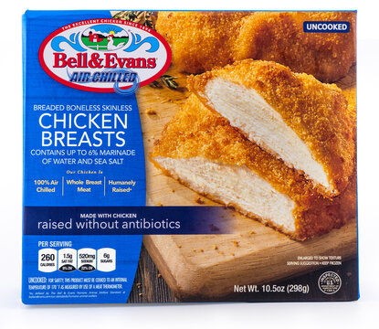 July 29 2026. Bell & Evans Breaded Chicken Breasts. Manufacturer notes:  Raised without antibiotics, breaded, boneless, skinless, convenient, air-chilled processing, 