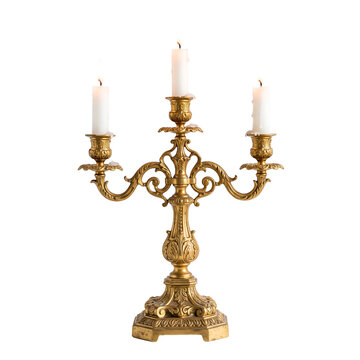 candlestick with candle ,isolated on transparent background png