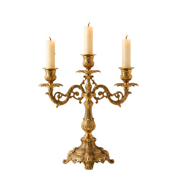 candlestick with candle ,isolated on transparent background png