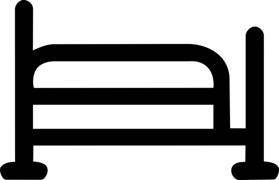 Minimalist black hospital bed icon representing patient safety awareness for World Patient Safety Day on white background