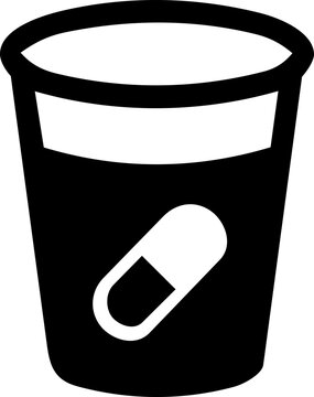 World Patient Safety Day medication icon featuring a single pill inside a glass for clinical healthcare concepts
