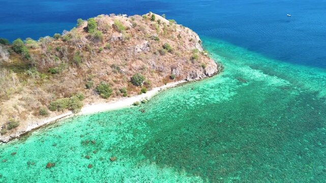 Majestic drone view of Kelor Island paradise landscape near
