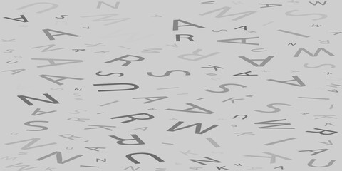 Vector seamless alphabet pattern with mosaic latin letters. Fashion design - repeatable background. White and gray endless print © Iwan