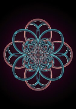 Complex geometric pattern demonstrating perfect rhythmic timing and simultaneous movement. Abstract representation of unified motion and absolute precision ,synchrony ,alignment ,energy