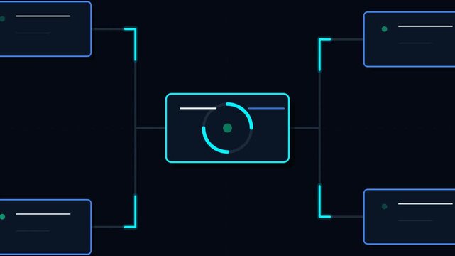 Dynamic API Sync Hub, Modular Cloud Network Data Flow UI Seamless Loop