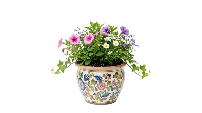 flower in a pot ,isolated on transparent background png