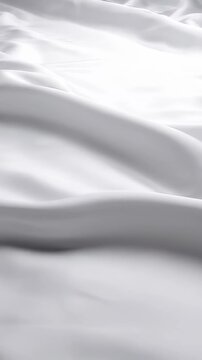 Pure White Silk Fabric Rippling in Slow Motion with Elegant Soft Waves, Solemn Religious Background Symbolizing Purity for Yom Kippur Broadcasts, Presentations, and Spiritual Video Projects
