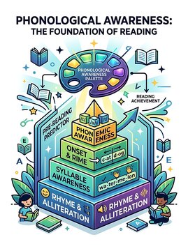 Phonological awareness pyramid showing foundations of reading