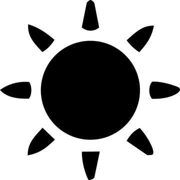 Minimalist black sun icon representing International Day for the Preservation of the Ozone Layer on white background