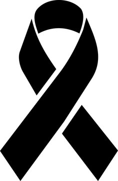 Black awareness ribbon icon for International Day for the Preservation of the Ozone Layer on white background