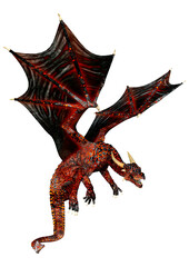 Fototapeta premium 3D Rendering Fairy Tale Dragon on White
