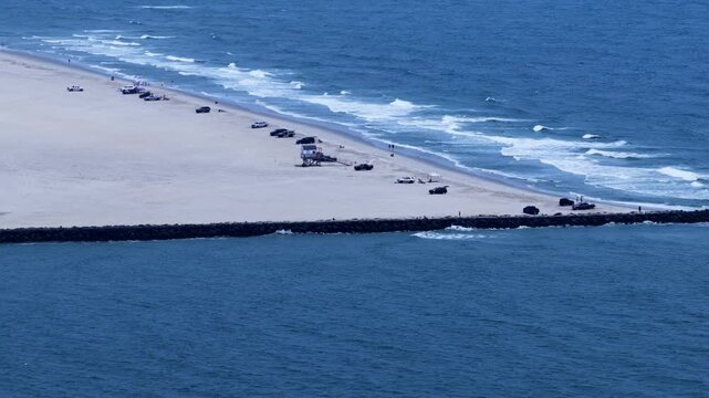 Atlantic City, New Jersey Brigantine Jetty, North Shore with beach and ocean waves