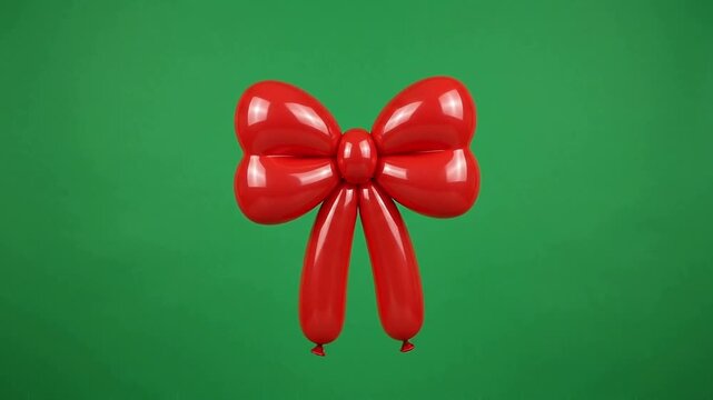 Red bow on a green background.