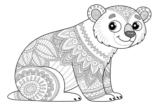 Cute cartoon panda with circuit pattern design