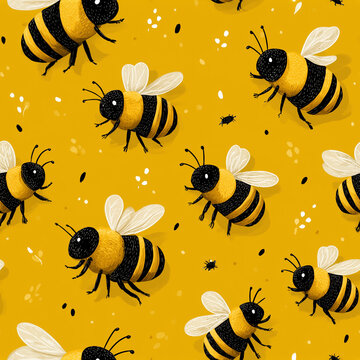 seamless pattern with bees