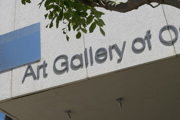 Fototapeta premium old metal sign on the west facing wall of the Art Gallery of Ontario (317 Dundas St W at Beverley St), Toronto